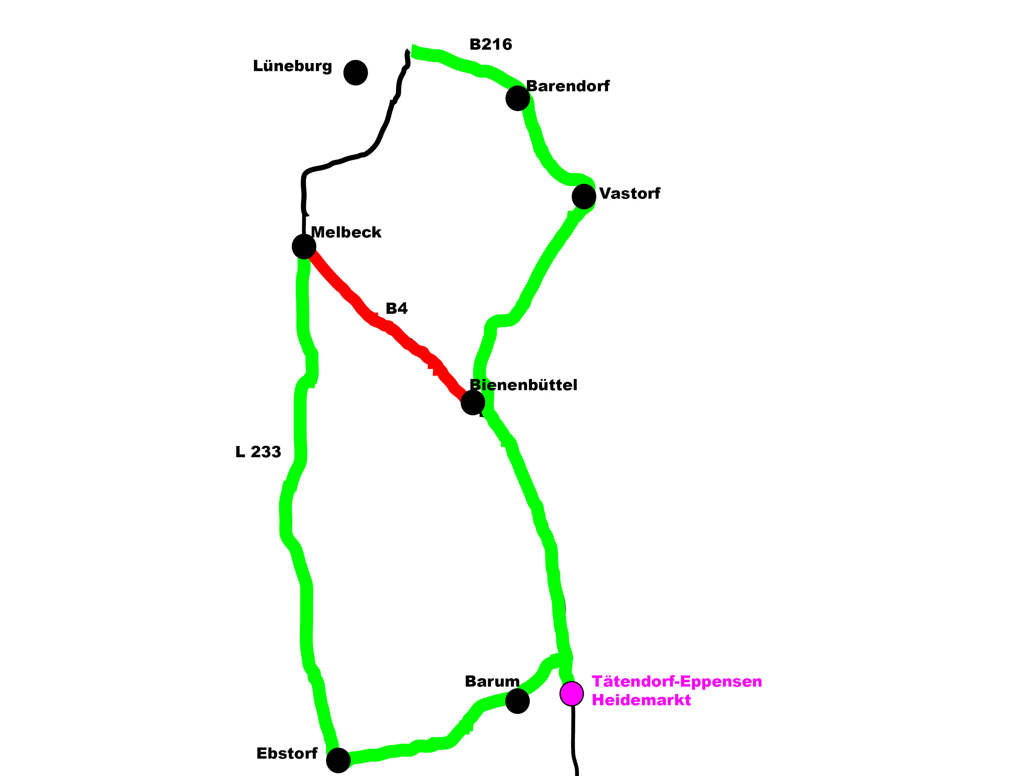 Karte B4 2023 Sperrung